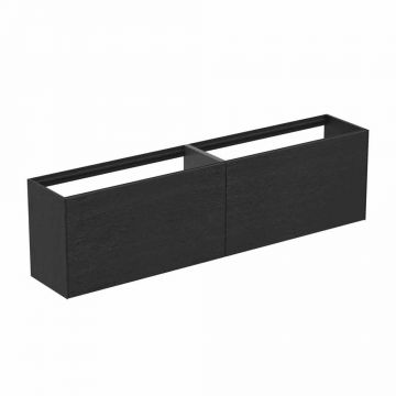 Dulap baza suspendat Ideal Standard Atelier Conca 2 sertare 200 cm finisaj stejar inchis