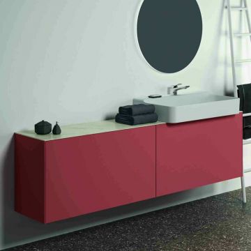 Dulap baza suspendat Ideal Standard Atelier Conca 2 sertare 200 cm rosu - oranj mat