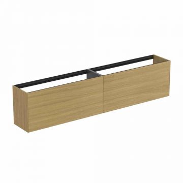 Dulap baza suspendat Ideal Standard Atelier Conca 2 sertare 240 cm finisaj stejar deschis
