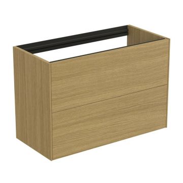 Dulap baza suspendat Ideal Standard Atelier Conca 2 sertare 80 cm finisaj stejar deschis