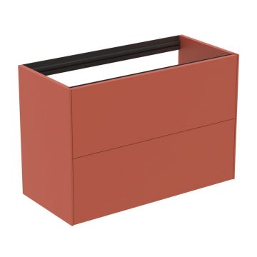 Dulap baza suspendat Ideal Standard Atelier Conca 2 sertare 80 rosu - oranj mat