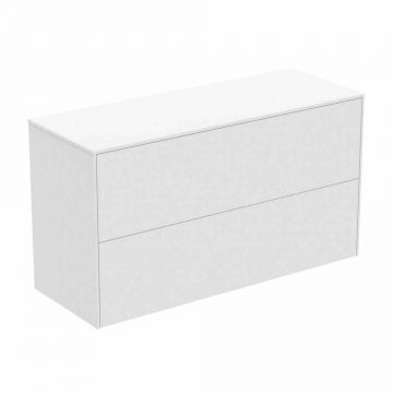 Dulap baza suspendat Ideal Standard Atelier Conca 2 sertare cu blat 100 cm alb mat