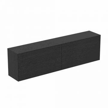 Dulap baza suspendat Ideal Standard Atelier Conca 2 sertare cu blat 200 cm finisaj stejar inchis