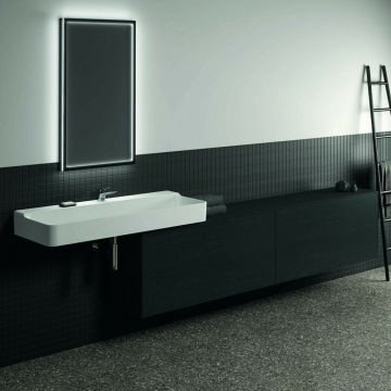 Dulap baza suspendat Ideal Standard Atelier Conca 2 sertare cu blat 240 cm finisaj stejar inchis