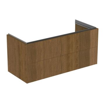 Dulap baza suspendat Ideal Standard Atelier Conca 2 sertare finisaj nuc inchis 120 cm