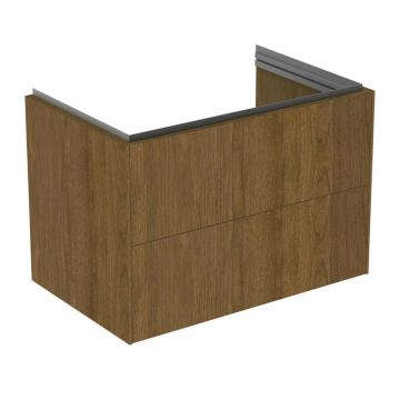 Dulap baza suspendat Ideal Standard Atelier Conca 2 sertare finisaj nuc inchis 80 cm
