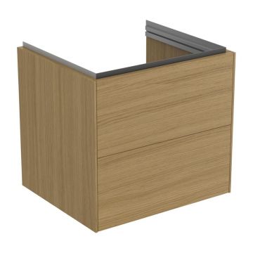 Dulap baza suspendat Ideal Standard Atelier Conca 2 sertare finisaj stejar deschis 60 cm