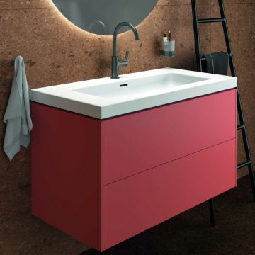 Dulap baza suspendat Ideal Standard Atelier Conca 2 sertare rosu - oranj 100 cm