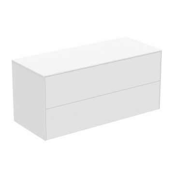 Dulap baza suspendat Ideal Standard Atelier Conca alb mat 2 sertare cu blat 120 cm