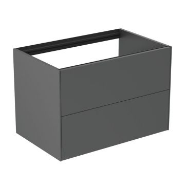 Dulap baza suspendat Ideal Standard Atelier Conca antracit mat 2 sertare 80 cm