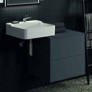 Dulap baza suspendat Ideal Standard Atelier Conca antracit mat 2 sertare cu blat 60 cm