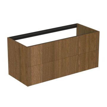 Dulap baza suspendat Ideal Standard Atelier Conca finisaj nuc inchis 2 sertare 120 cm