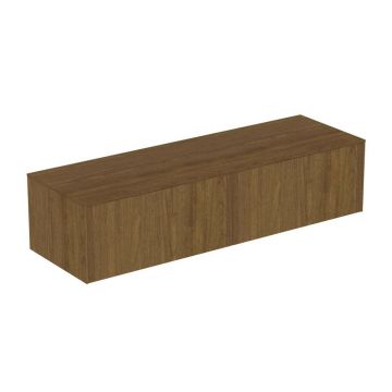 Dulap baza suspendat Ideal Standard Atelier Conca finisaj nuc inchis 2 sertare cu blat 160 cm