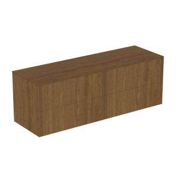 Dulap baza suspendat Ideal Standard Atelier Conca finisaj nuc inchis 4 sertare cu blat 160 cm