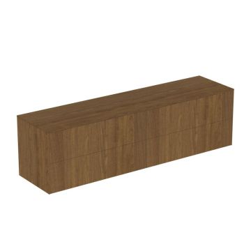 Dulap baza suspendat Ideal Standard Atelier Conca finisaj nuc inchis 4 sertare cu blat 200 cm