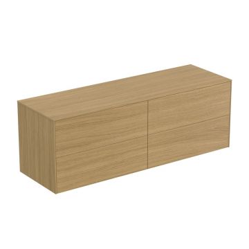 Dulap baza suspendat Ideal Standard Atelier Conca finisaj stejar deschis 4 sertare cu blat 160 cm