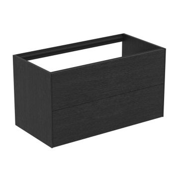 Dulap baza suspendat Ideal Standard Atelier Conca finisaj stejar inchis 2 sertare 100 cm