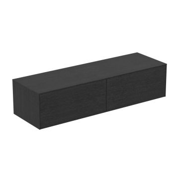 Dulap baza suspendat Ideal Standard Atelier Conca finisaj stejar inchis 2 sertare cu blat 160 cm