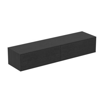 Dulap baza suspendat Ideal Standard Atelier Conca finisaj stejar inchis 2 sertare cu blat 200 cm