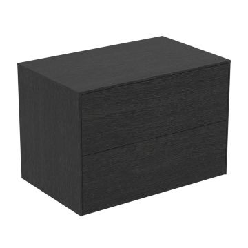 Dulap baza suspendat Ideal Standard Atelier Conca finisaj stejar inchis 2 sertare cu blat 80 cm