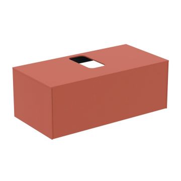 Dulap baza suspendat Ideal Standard Atelier Conca rosu - oranj mat 1 sertar si blat cu decupaj central 100 cm