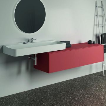 Dulap baza suspendat Ideal Standard Atelier Conca rosu - oranj mat 2 sertare cu blat 160 cm