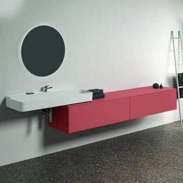 Dulap baza suspendat Ideal Standard Atelier Conca rosu - oranj mat 2 sertare cu blat 240 cm