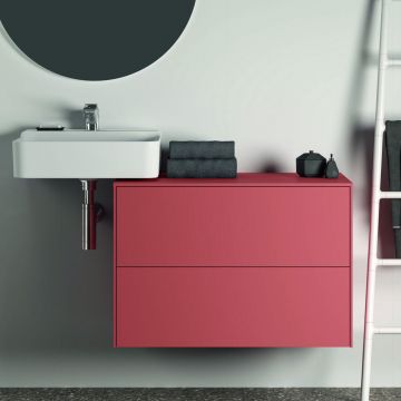 Dulap baza suspendat Ideal Standard Atelier Conca rosu - oranj mat 2 sertare cu blat 80 cm