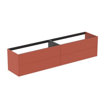 Dulap baza suspendat Ideal Standard Atelier Conca rosu - oranj mat 4 sertare 240 cm