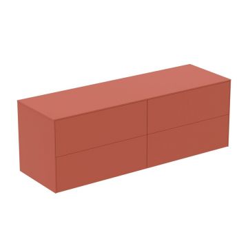 Dulap baza suspendat Ideal Standard Atelier Conca rosu - oranj mat 4 sertare cu blat 160 cm