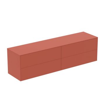 Dulap baza suspendat Ideal Standard Atelier Conca rosu - oranj mat 4 sertare cu blat 200 cm