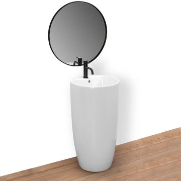 Lavoar freestanding Rea Anya rotund finisaj alb lucios 45 cm