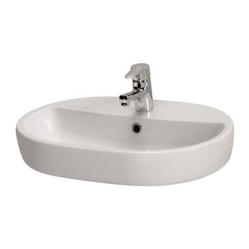 Lavoar pe blat Cersanit Caspia Oval alb lucios 60 cm