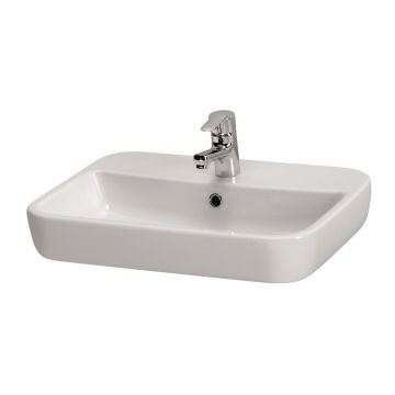 Lavoar pe blat Cersanit Caspia Square alb lucios 60 cm