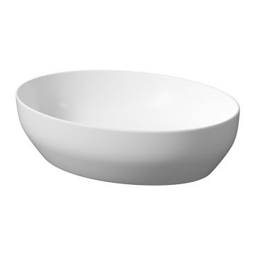 Lavoar pe blat Cersanit Larga oval alb mat 50 cm