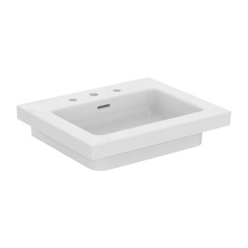 Lavoar pe mobilier Ideal Standard Atelier Extra alb lucios cu 3 orificii baterie 61 cm