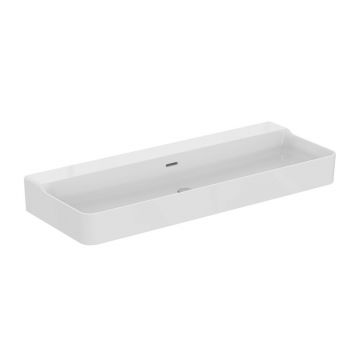 Lavoar suspendat Ideal Standard Atelier Conca 120 cm alb lucios cu orificiu preaplin