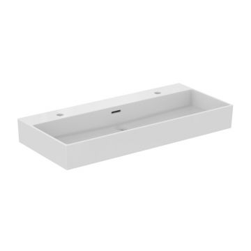 Lavoar suspendat Ideal Standard Atelier Extra alb lucios cu 2 orificii baterie si preaplin 100 cm