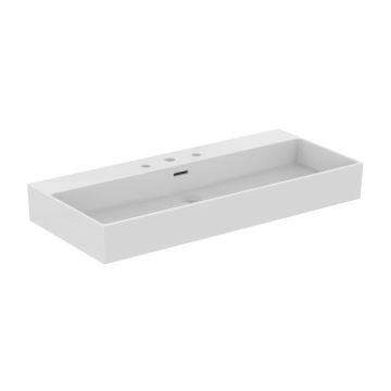 Lavoar suspendat Ideal Standard Atelier Extra alb lucios cu 3 orificii baterie si preaplin 100 cm