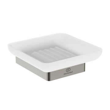 Savoniera Ideal Standard Atelier Conca design patrat argintiu Silver Storm