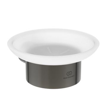 Savoniera Ideal Standard Atelier Conca design rotund gri Magnetic Grey