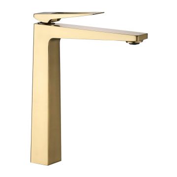 Baterie lavoar inalta Rea Parker auriu periat monocomanda