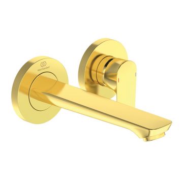 Baterie lavoar incastrata Ideal Standard Connect Air pipa 19 cm auriu periat fara corp ingropat