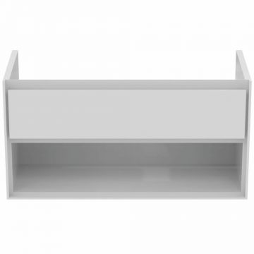 Dulap suspendat pentru lavoar alb Ideal Standard Connect Air 100 cm cu spatiu depozitare E0818B2