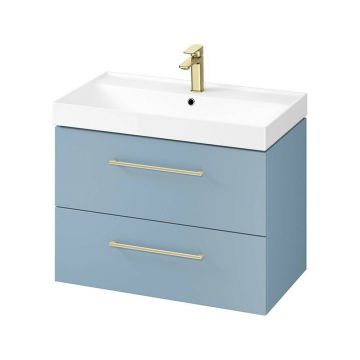 Dulap suspendat pentru lavoar Albastru Cersanit Larga 80 cm