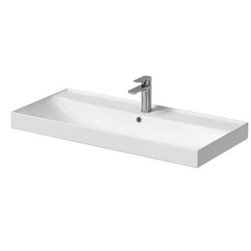Lavoar incastrat dreptunghiular Alb mat Cersanit Larga Rocklite 100 cm