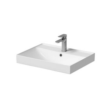 Lavoar incastrat dreptunghiular alb mat Cersanit Larga Rocklite 60 cm