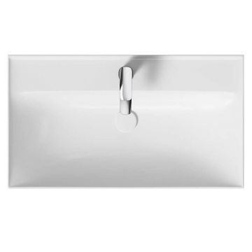 Lavoar incastrat dreptunghiular alb mat Cersanit Larga Rocklite 80 cm