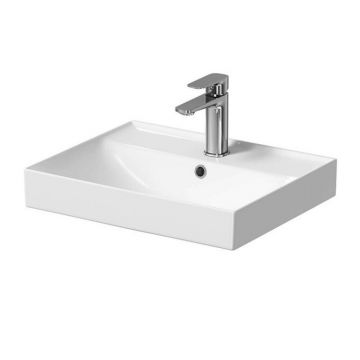 Lavoar incastrat patrat alb mat Cersanit Larga Rocklite 50 cm