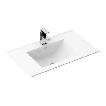 Lavoar incastrat Rea Dafne dreptunghiular finisaj alb lucios 62 cm
